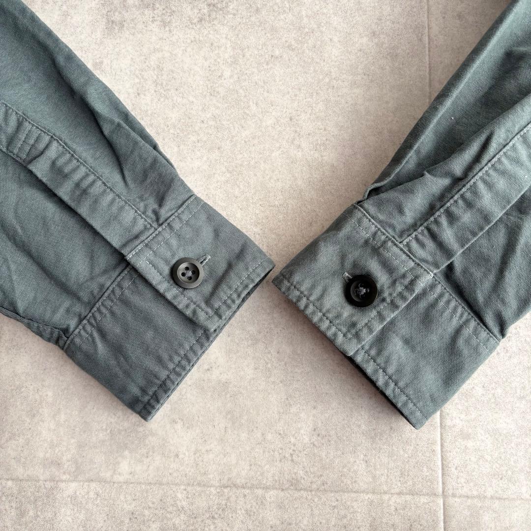 近年✨MHL. SOFT HOPSACK コットン バンドカラー シャツ Ⅰ