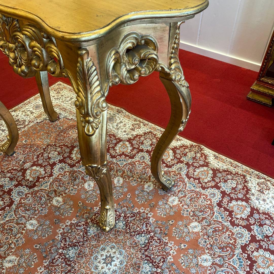 バロックスタイル ゴールド コンソールテーブル