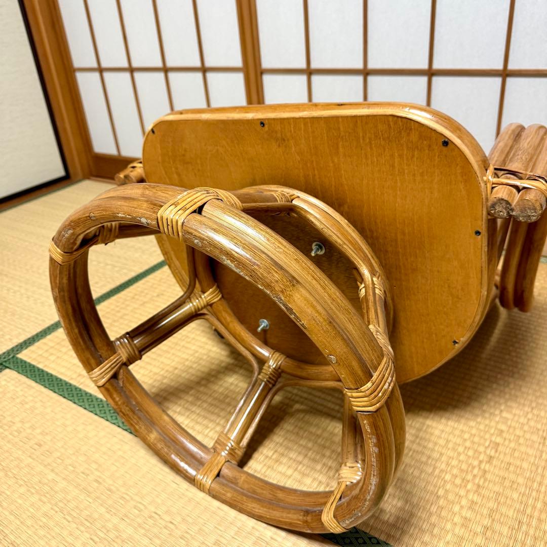 【送料無料】天然籐 ラタン製 360°回転座椅子