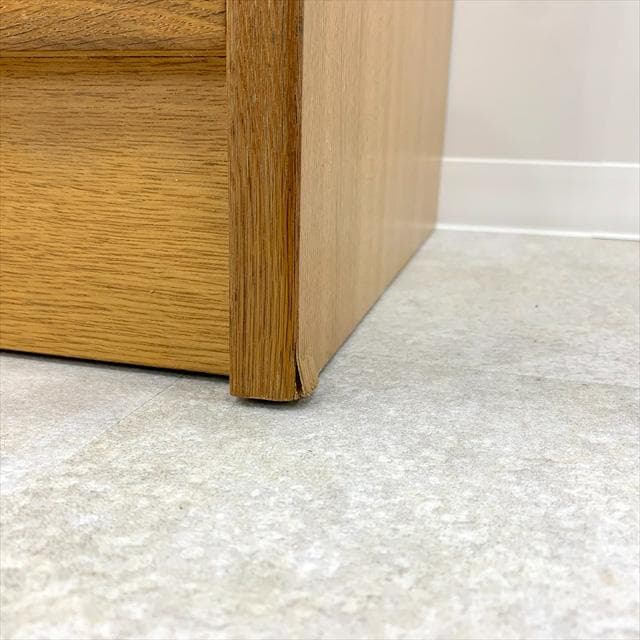 80'sヴィンテージオーク突板スリム食器棚（カップボード）