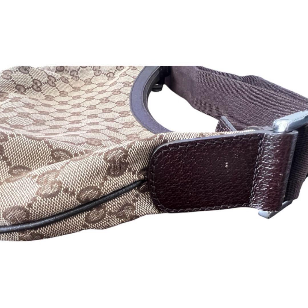 GUCCI グッチ ロゴ GG柄 キャンバス ハーフムーン ワンショルダーバッグ