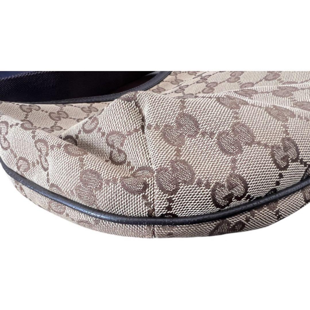 GUCCI グッチ ロゴ GG柄 キャンバス ハーフムーン ワンショルダーバッグ