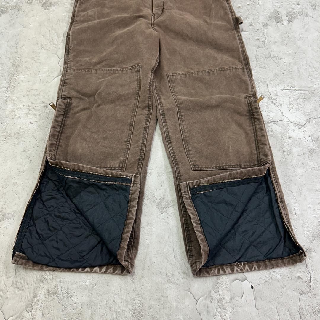 ふ*ぅ様 カーハート　USA製　ダブルニー　ストリート　オーバーオール　古着　茶