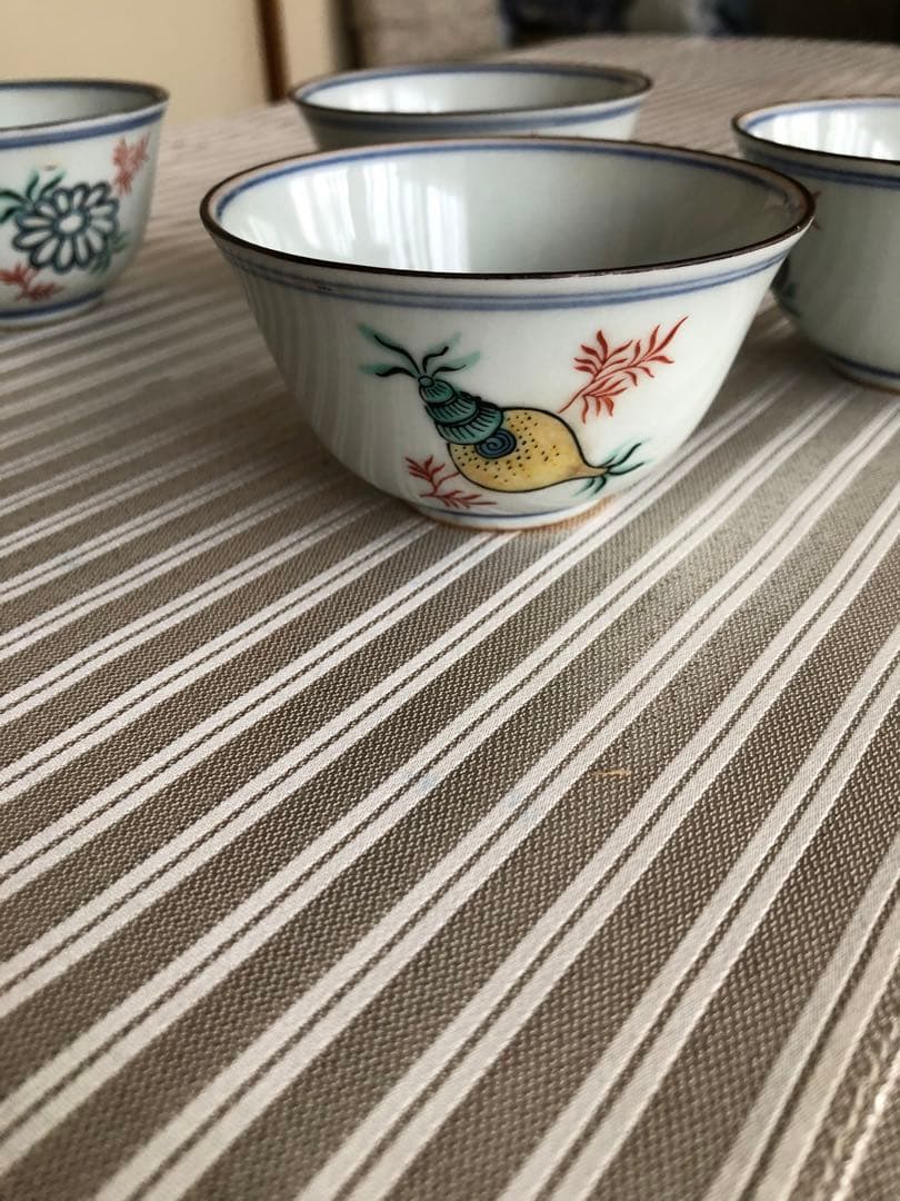 中國古美術 茶盃 大明成化年製 茶碗 煎茶道具　4客セット