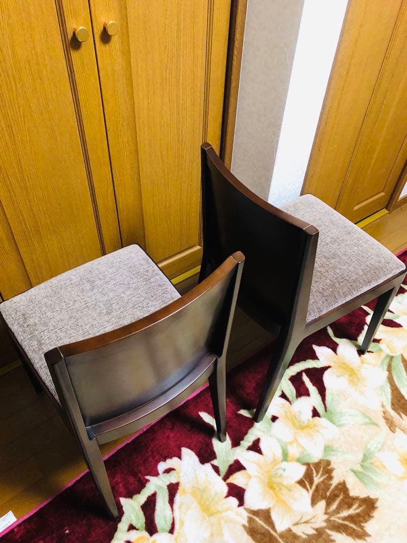 SOGO／相合家具　ブラウンファブリック　ダイニングチェア　2脚セット　②