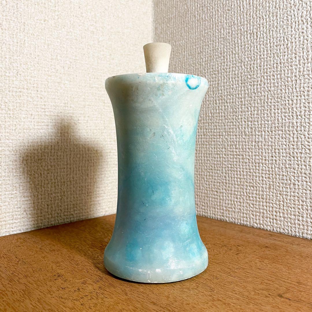 【19世紀後半】スペイン製アルバスター 容器 青染 半透明