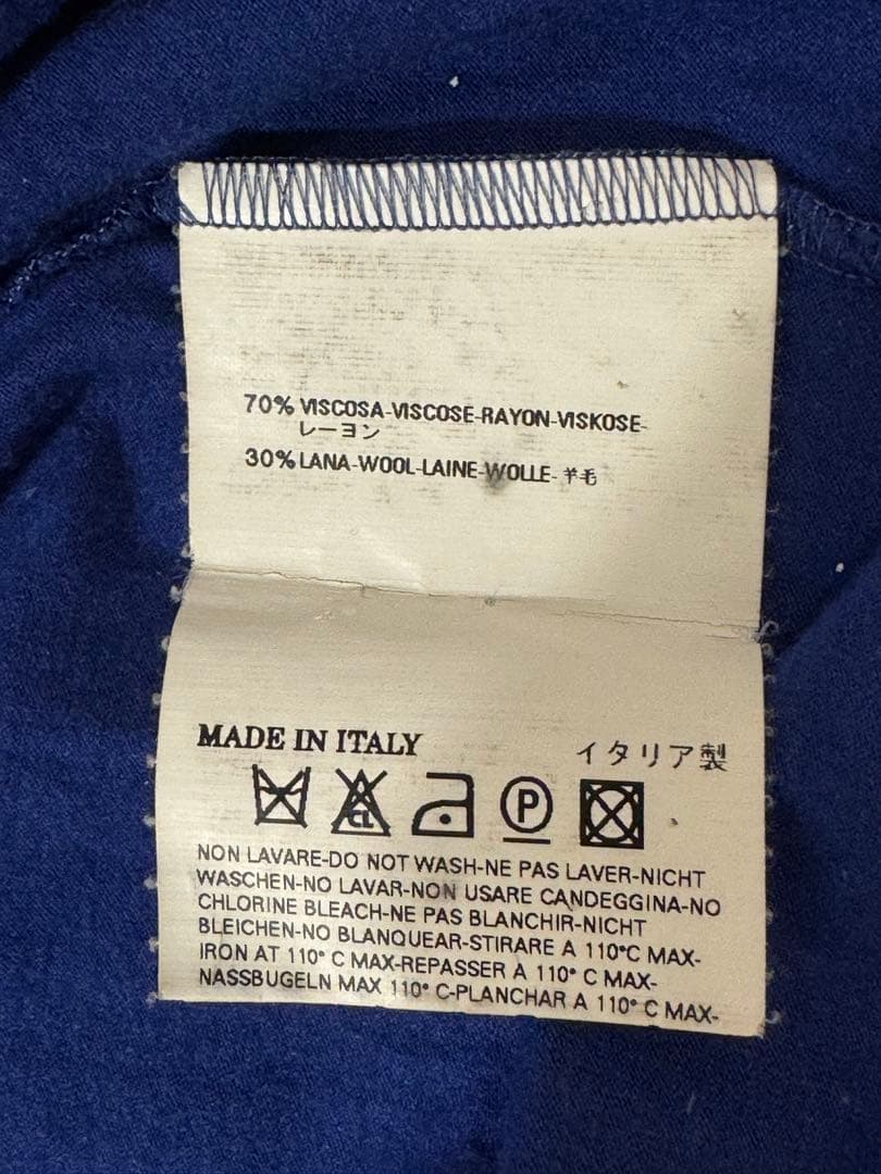 マルタンマルジェラ10 Vネック ニット 2008AW 青 イタリア製