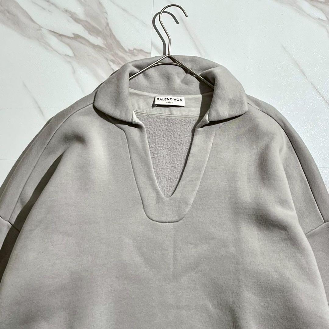 美品✨BALENCIAGA クロップドスウェット 襟付 スキッパー Vネック