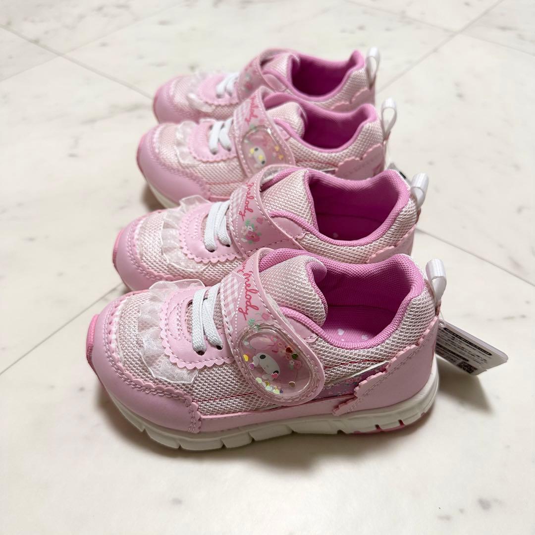 新品✨My Melody マイメロ　ピンク スニーカー　双子　16cm