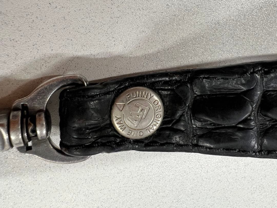 funny クロコダイルキーリング　キーホルダー　ファニー明治50銭銀貨コンチョ