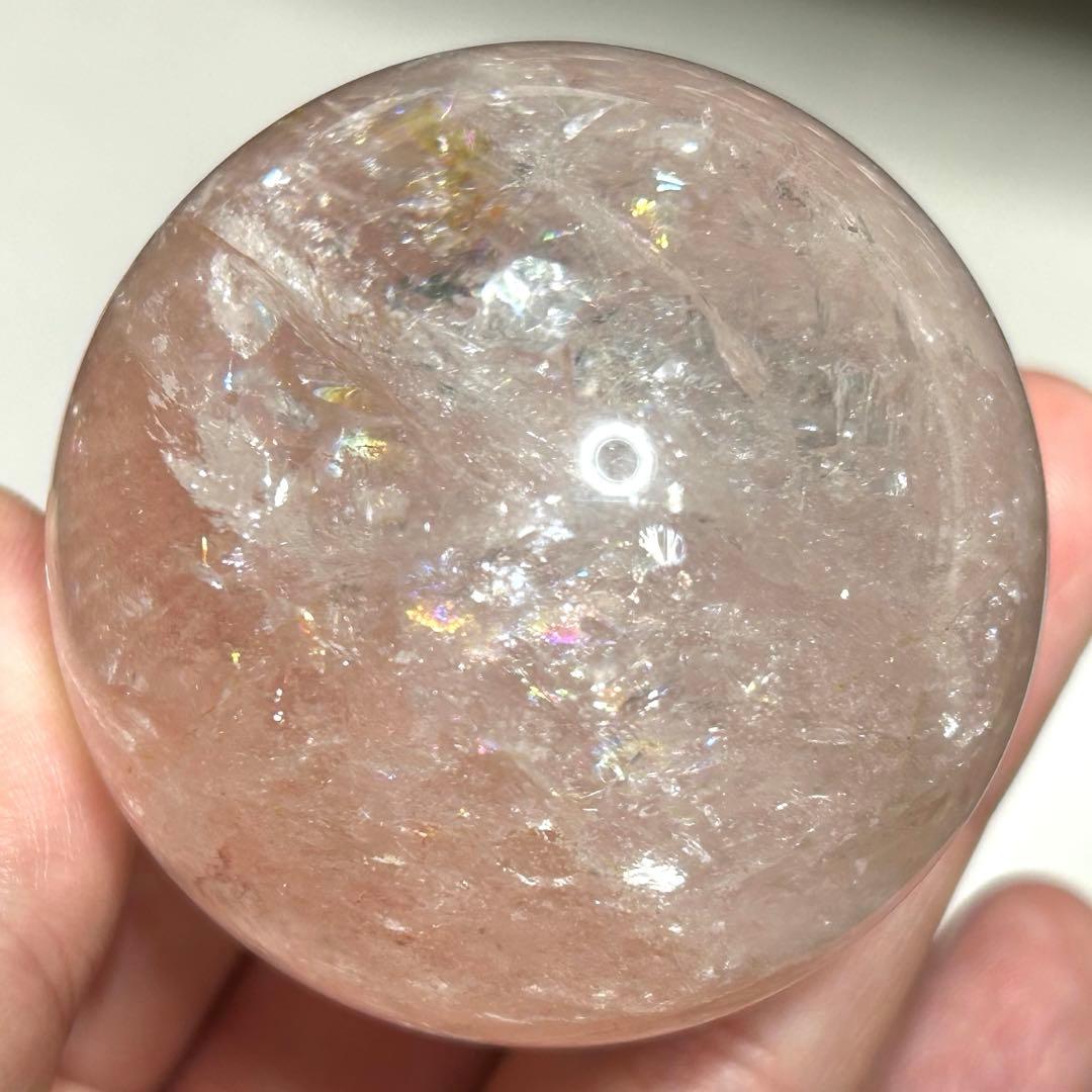 ピンククォーツ　ピンクアゼツライト　スフィア　天然石　置物