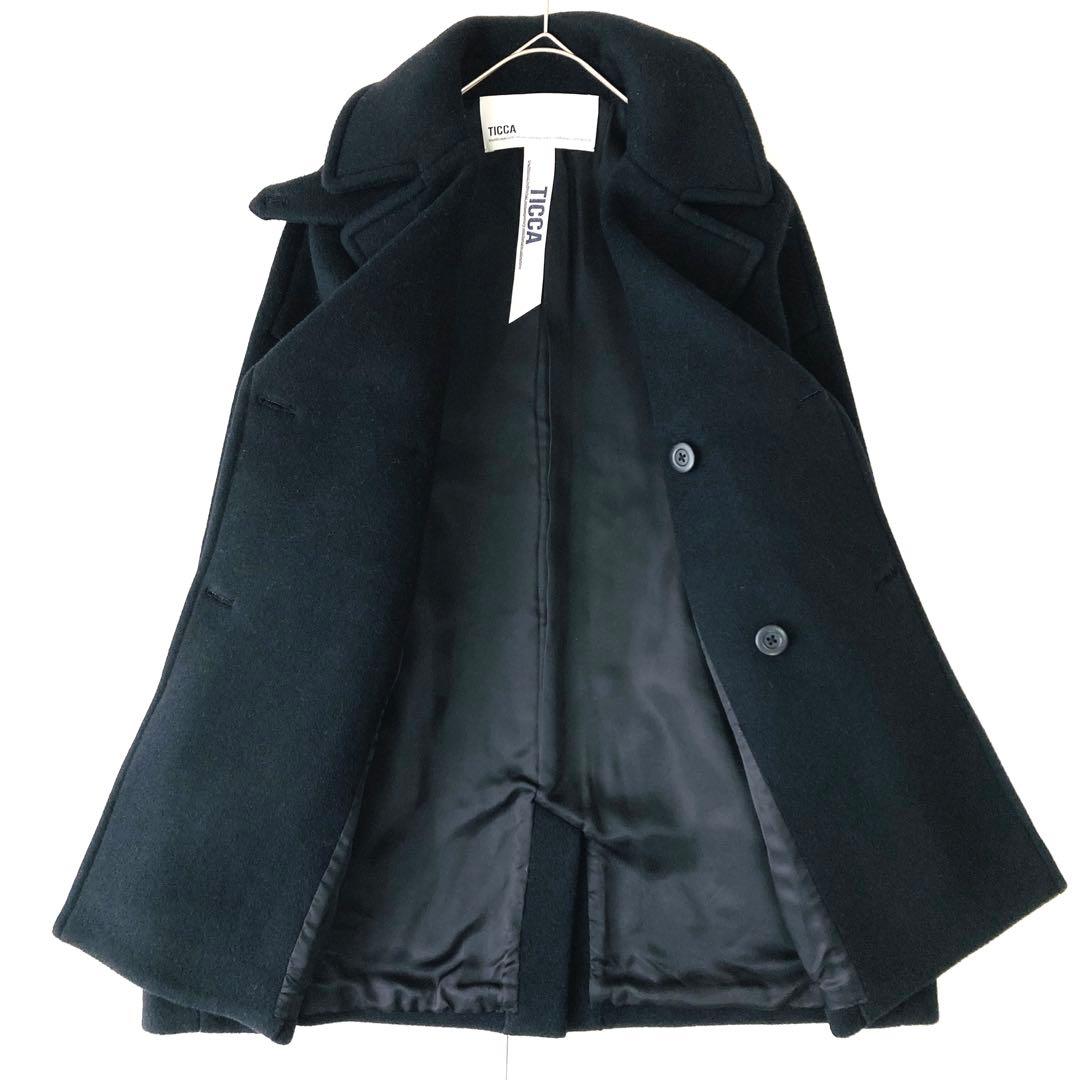 美品✨️ティッカ　23年モデル　ピーコート　オーバーサイズ　ダブルブレスト　黒