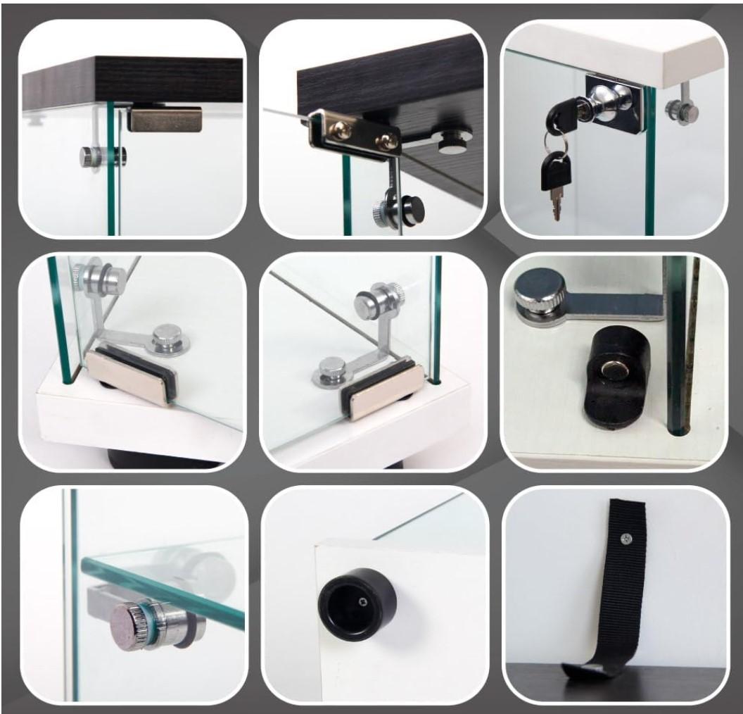 【新品】3段ワイド白｜ガラスショーケース｜大人のフィギュア棚 コレクションケース