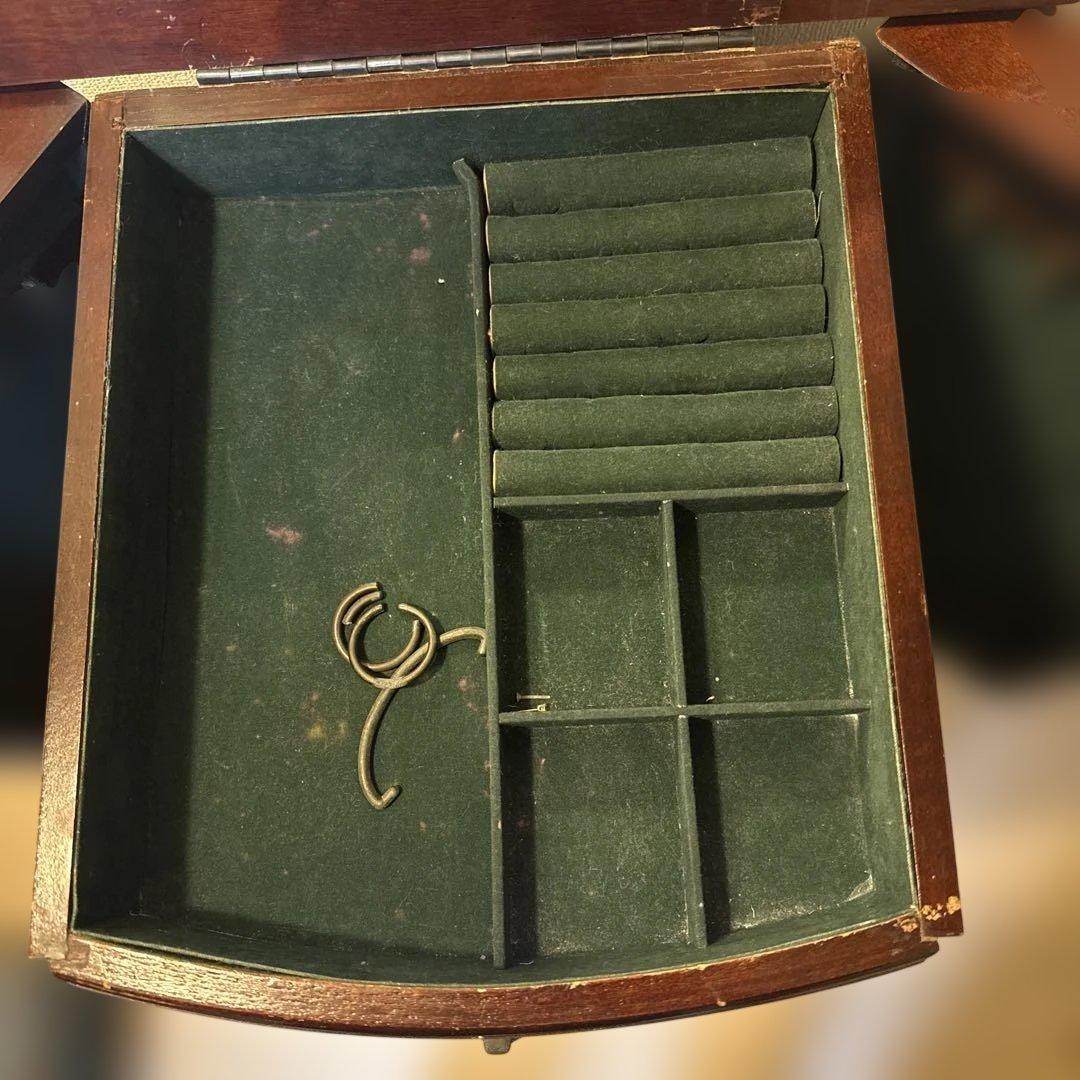 レア　ダークブラウン ジュエリーボックス ミラー付き