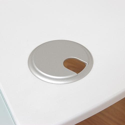 L型ガラス天板PCワークデスク ホワイト W156