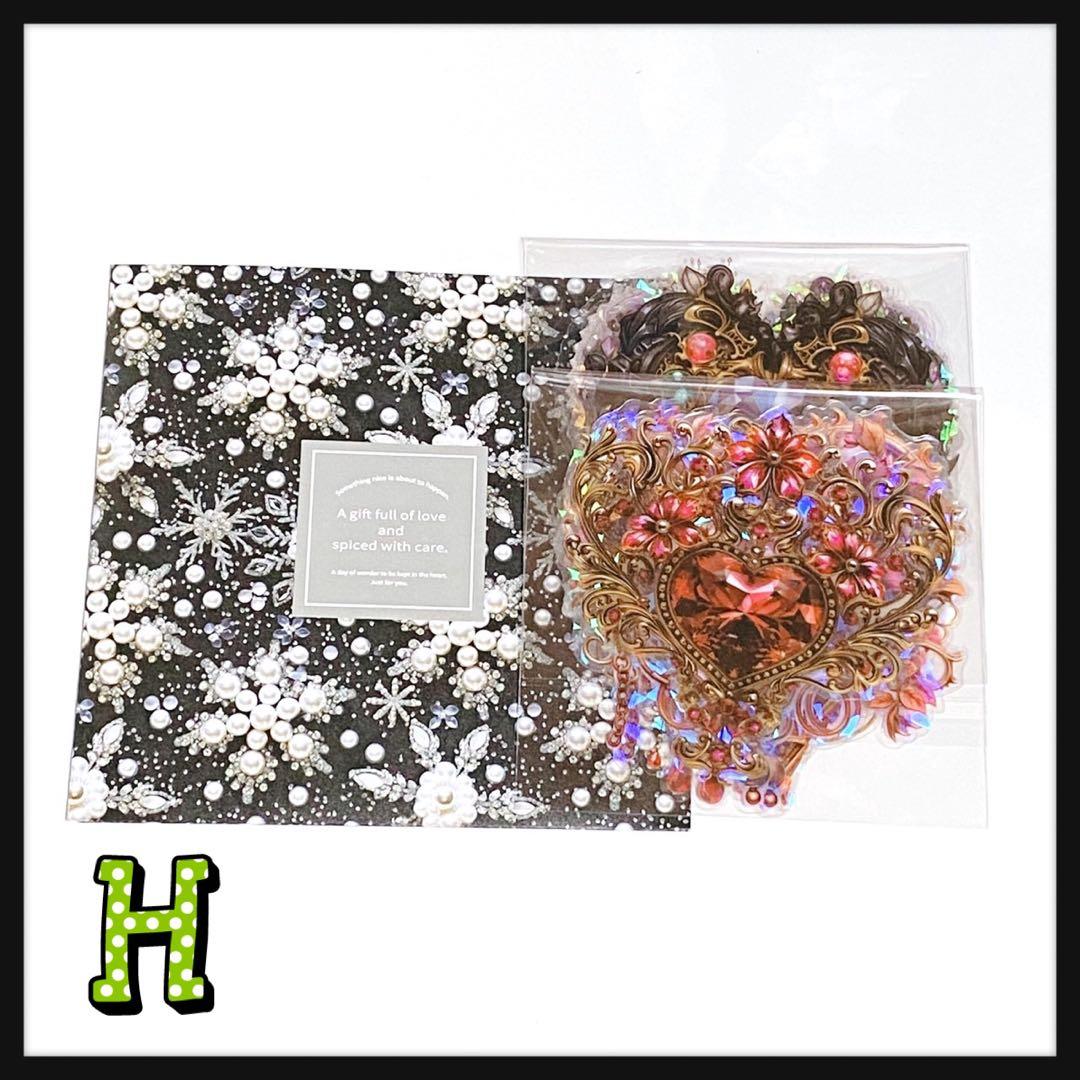 ❤️【H】フローラルハートシェルライト♡PETステッカー15枚♡コラージュ素材♡