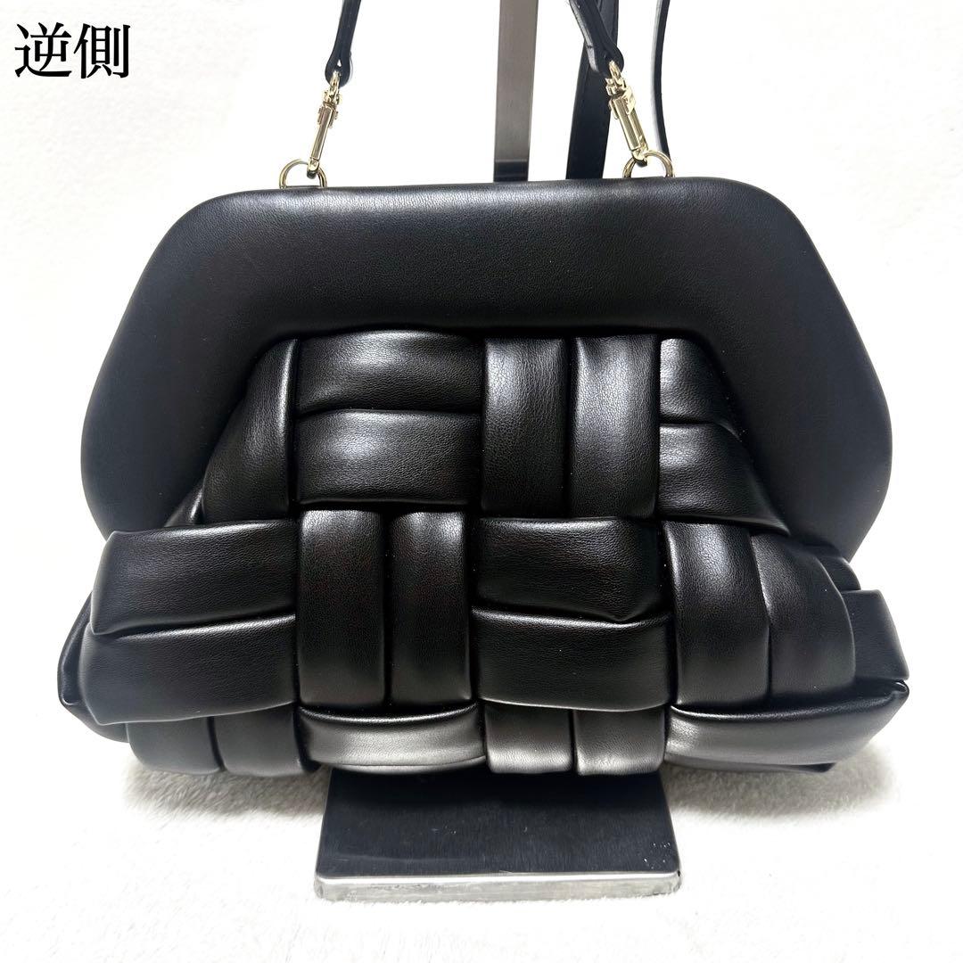 【美品】テモワール ショルダーバッグ クラッチバッグ 2way レザー ブラック