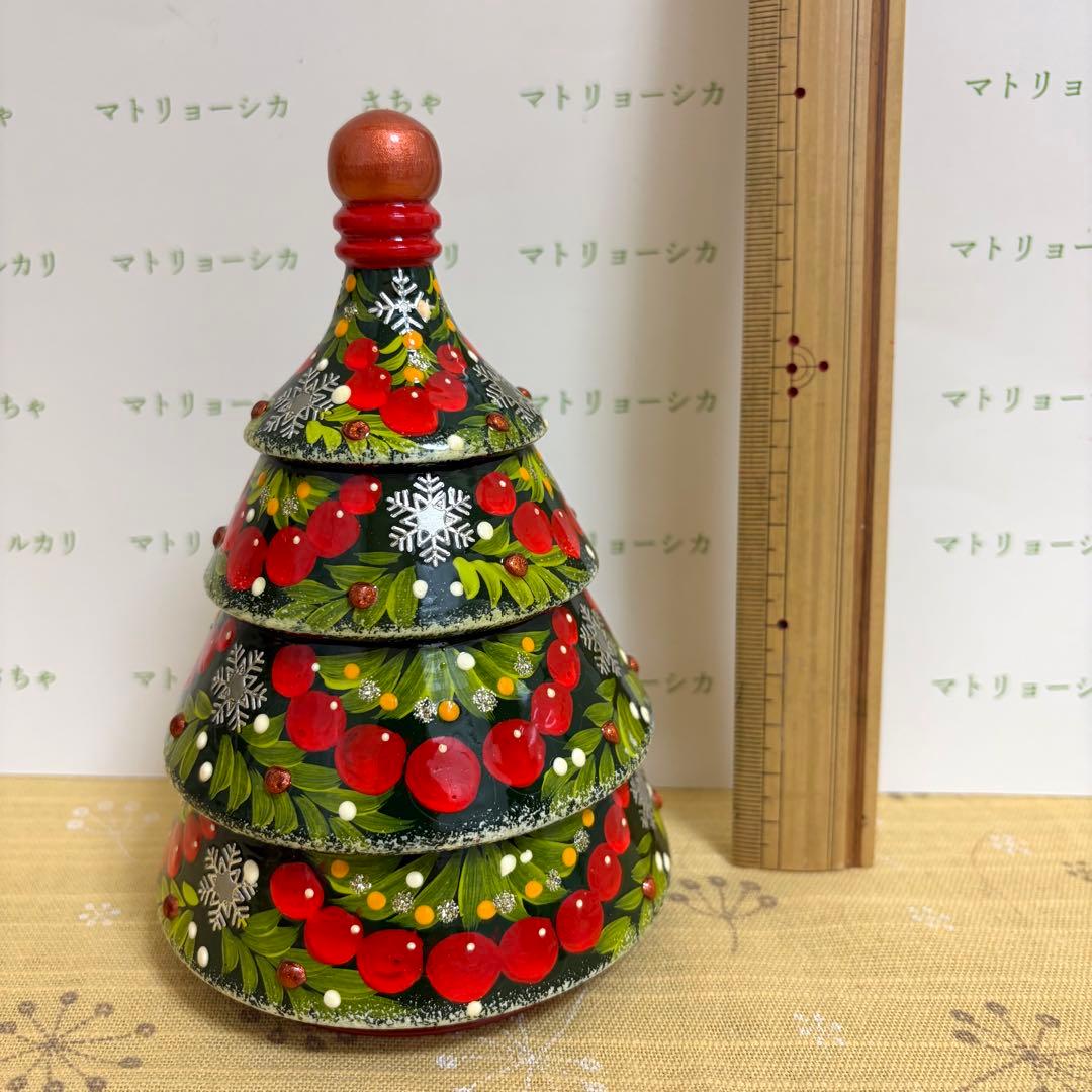 クリスマスツリー　マトリョーシカ　チェブラーシカ オーナメント　ロシア　手描き