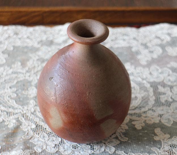 人間国宝 藤原雄 昔の備前焼 とっくり 徳利 ビンテージ 酒器 緋襷 花入れ