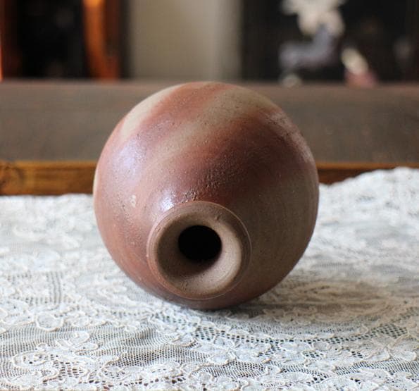 人間国宝 藤原雄 昔の備前焼 とっくり 徳利 ビンテージ 酒器 緋襷 花入れ