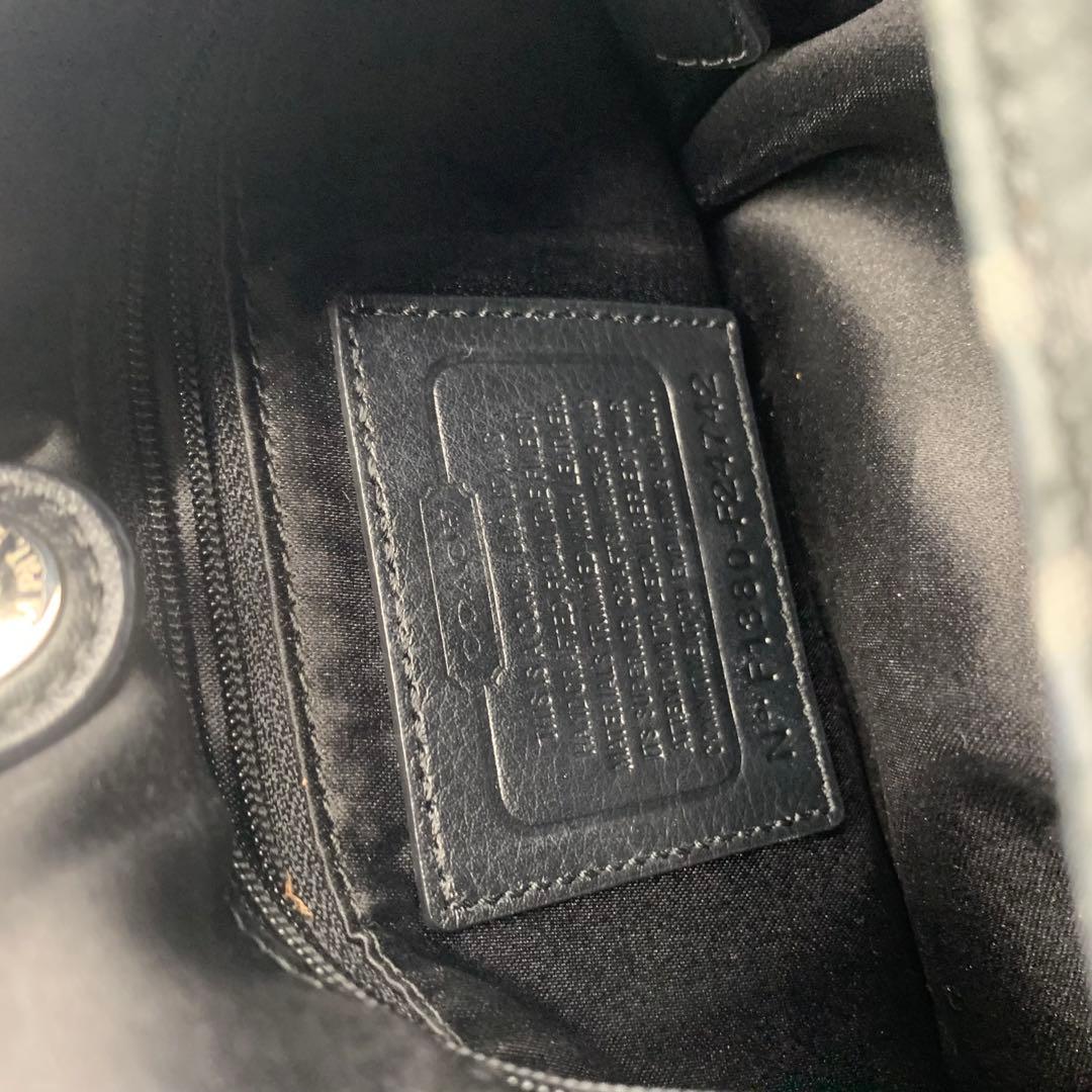 コーチ　ショルダーバッグ　ナイロン　ワンショルダー　バッグ　総柄　黒