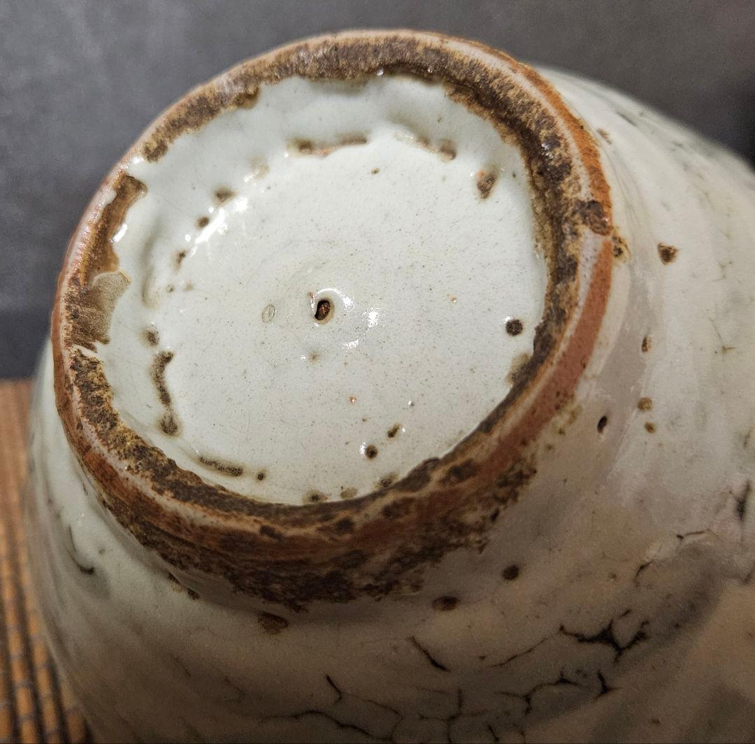 中国古美術】古玩　明代　南方系　青花　古染付　花図　茶碗　古安南　荒木高麗茶碗