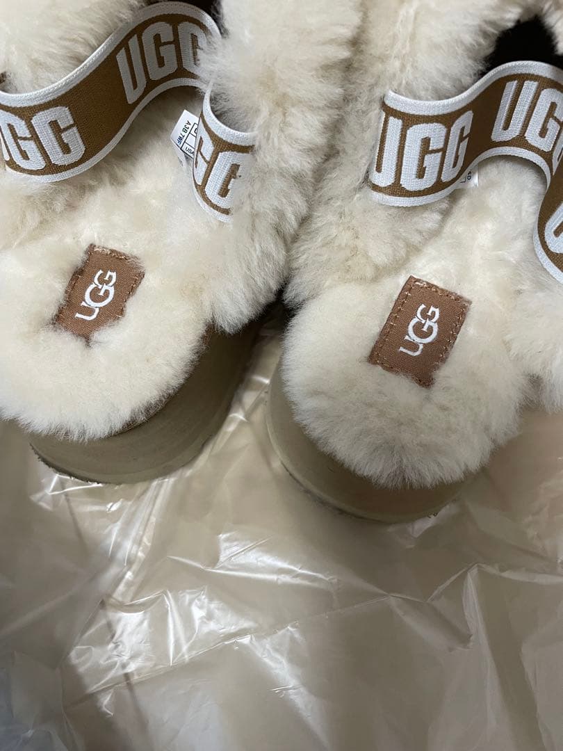 ugg ファンケット　24cm 厚底　ムートン　スリッポン　チェスナット