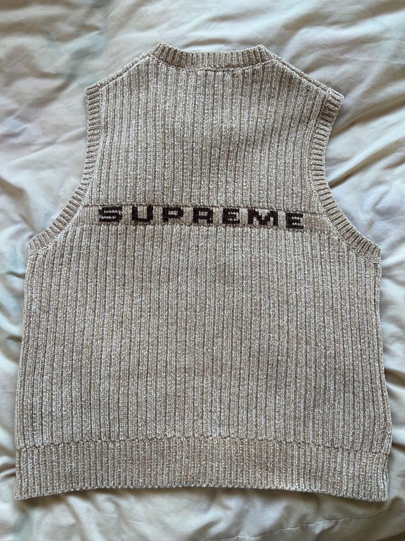 Supreme ベージュ ノースリーブセーター L