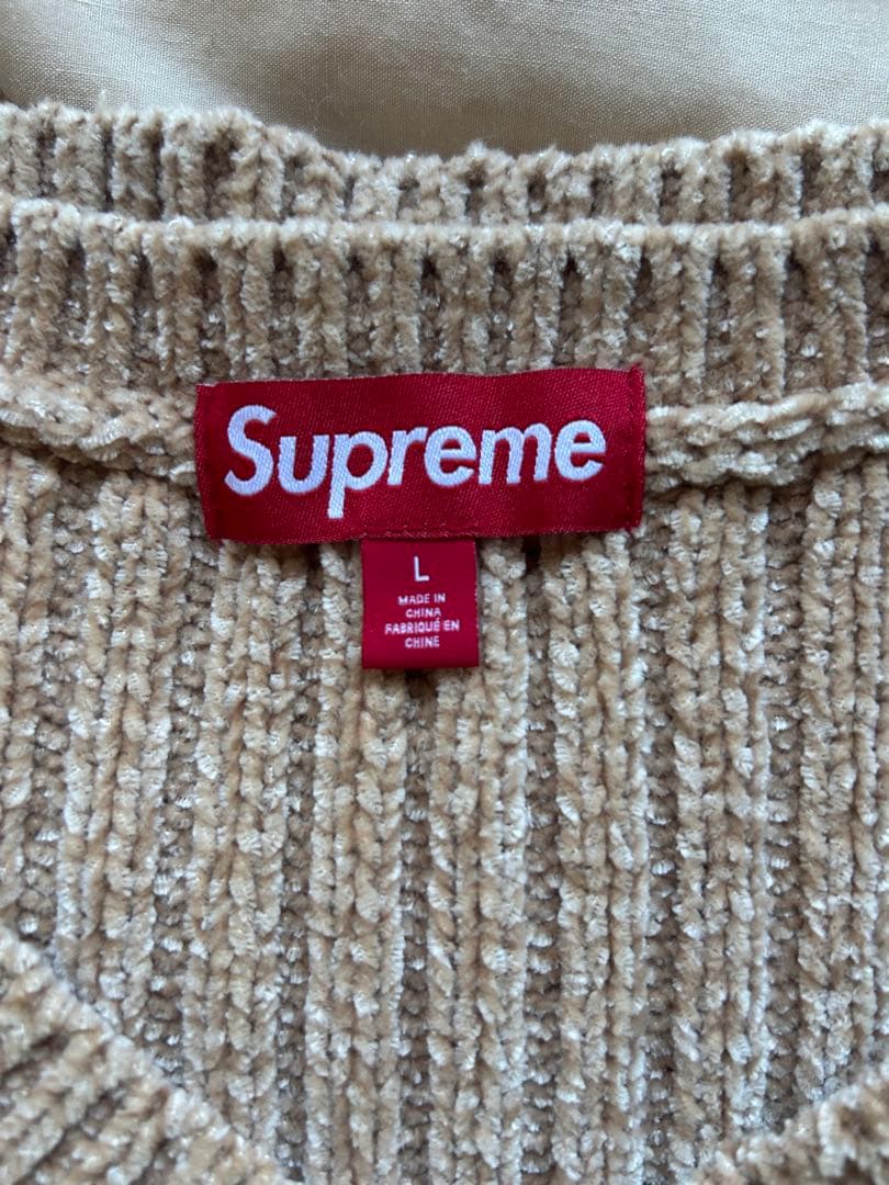 Supreme ベージュ ノースリーブセーター L