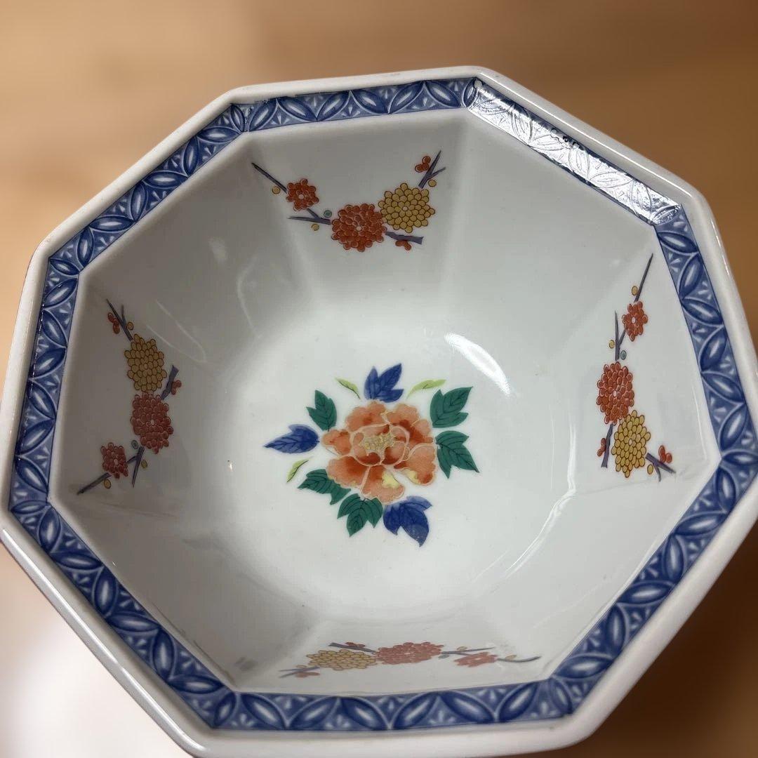 八角形 花柄 ボウル