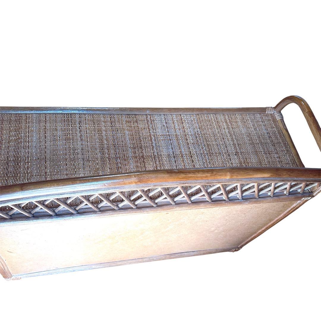 昭和レトロ　ラタン 籐 10杯 ワイド 引き出し チェスト