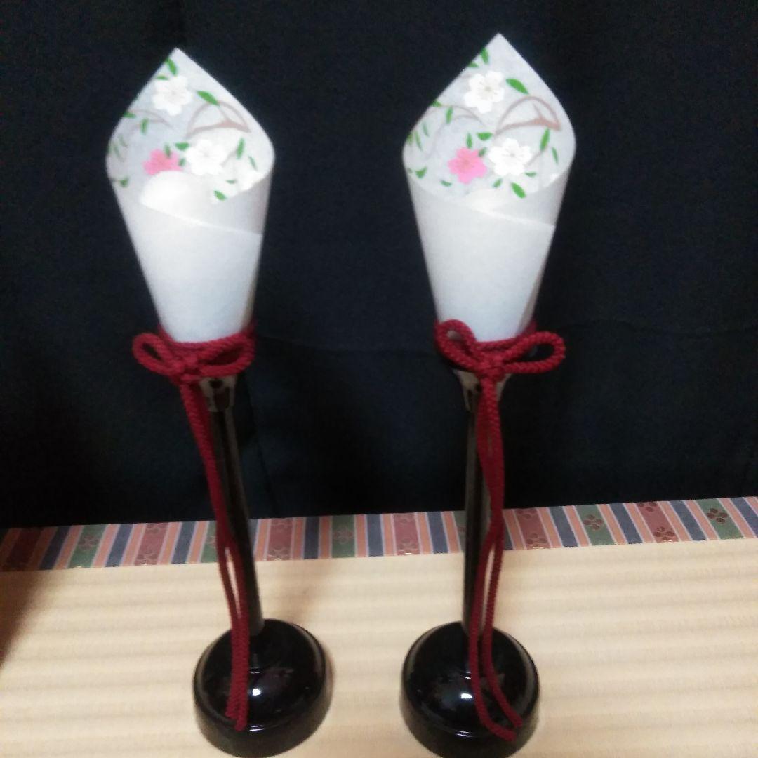 ひな人形セット有職雛　親王　飾り台　屏風　燭台　花セット