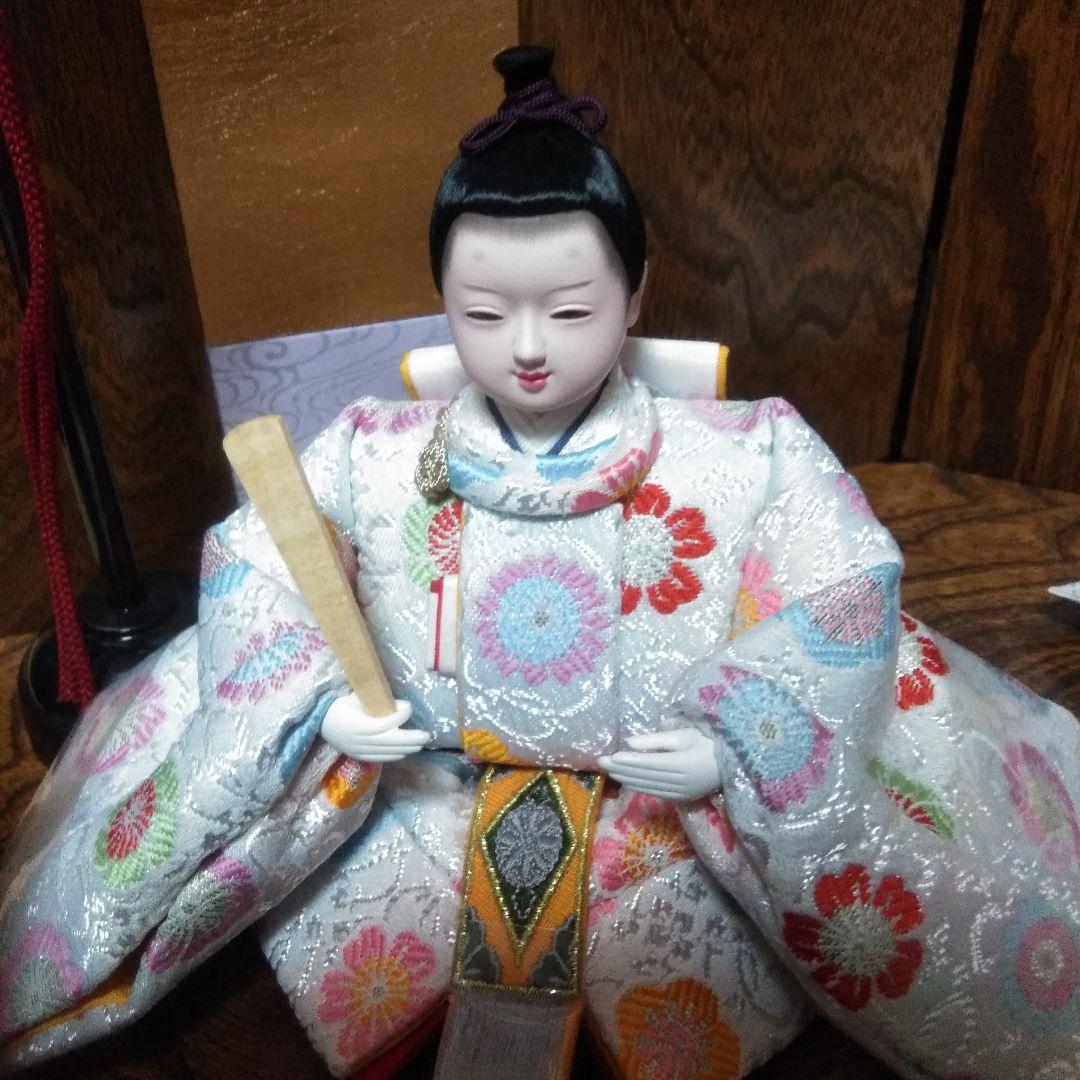 ひな人形セット有職雛　親王　飾り台　屏風　燭台　花セット