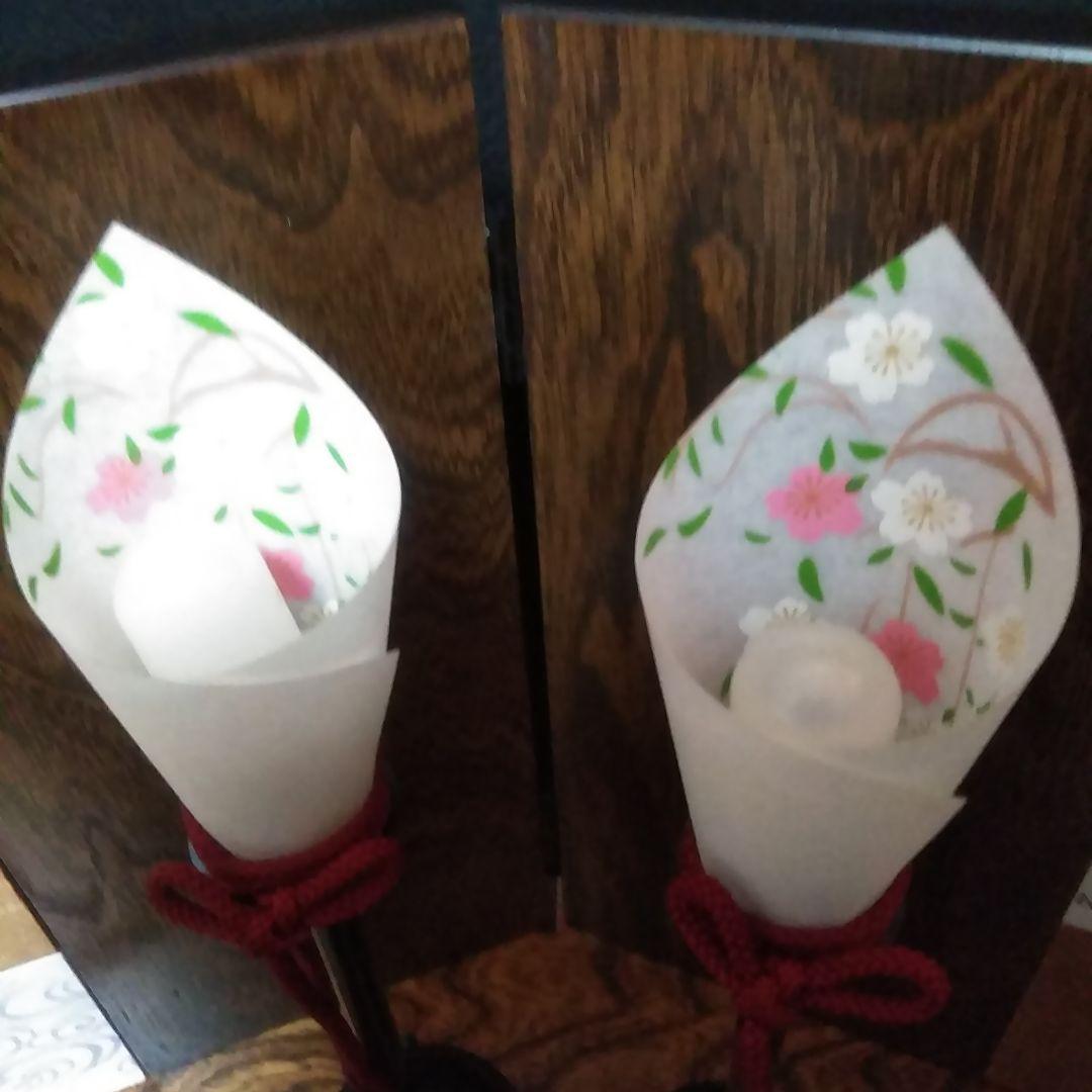 ひな人形セット有職雛　親王　飾り台　屏風　燭台　花セット