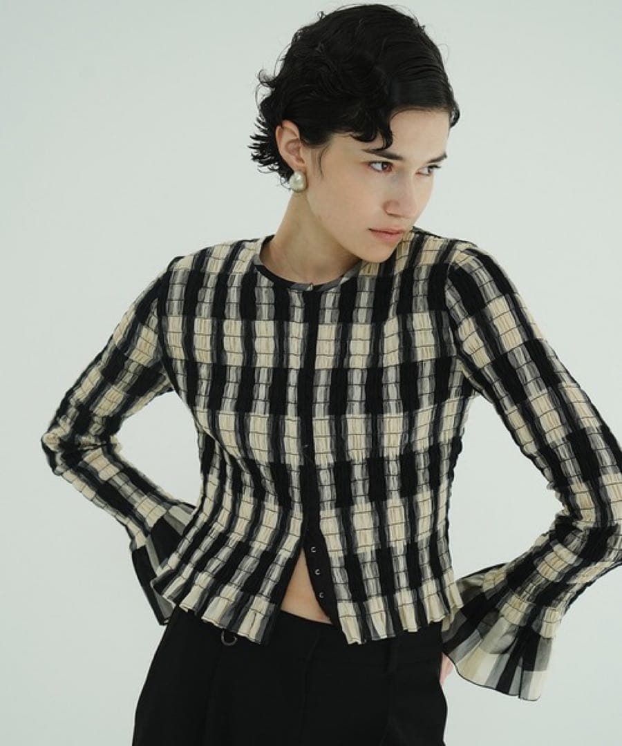 トップス CLANE SHIRRING DESIGN BLOUSE