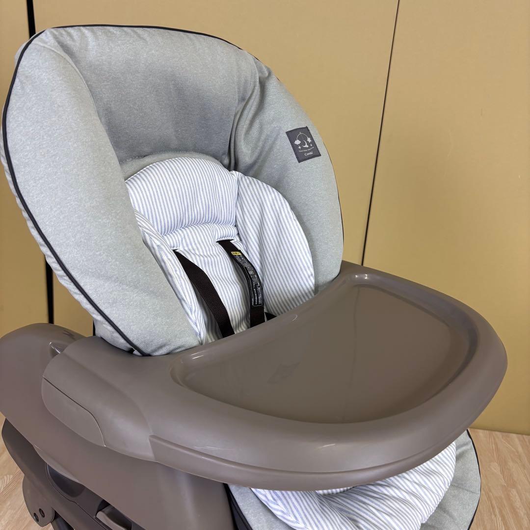 極上クリーニング済　☆超美品☆　コンビ　ハイローベッド＆チェア　ネムリラ　グレー