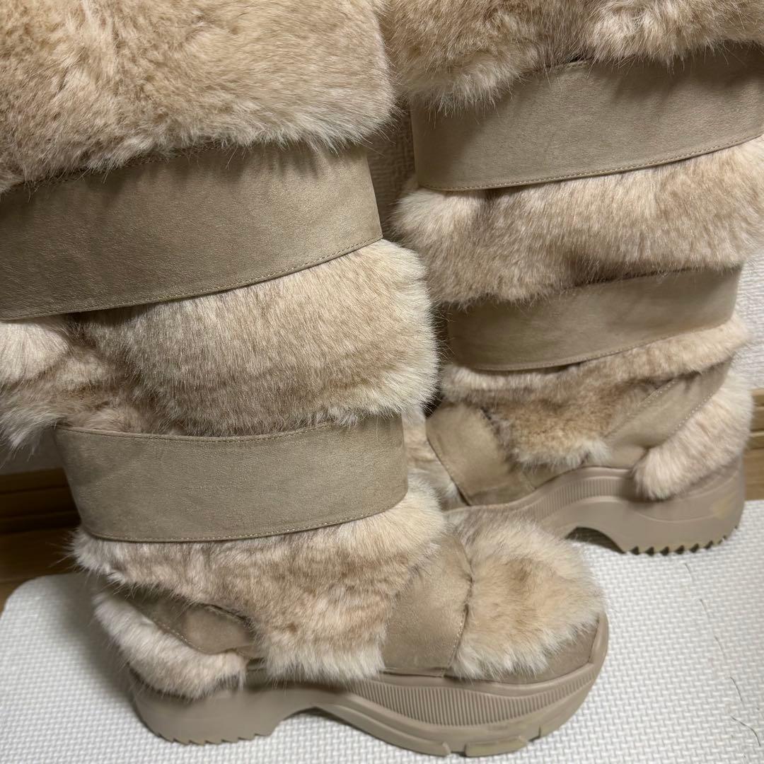 YELLO MOJU LONG BOOTS ベージュ Mサイズ