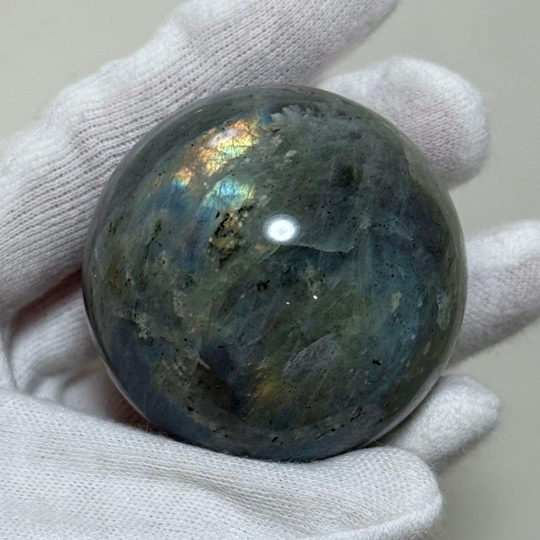 ラブラドライト　スフィア　ライトブルーシラー　マダガスカル産　天然石