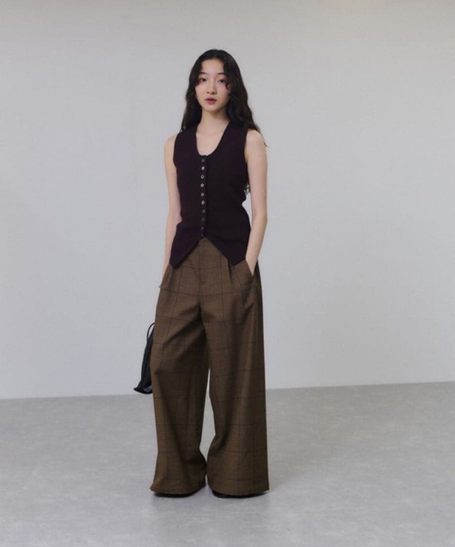 ADAM ET ROPE' 【WEB限定】ローゲージクロップドカーディガン