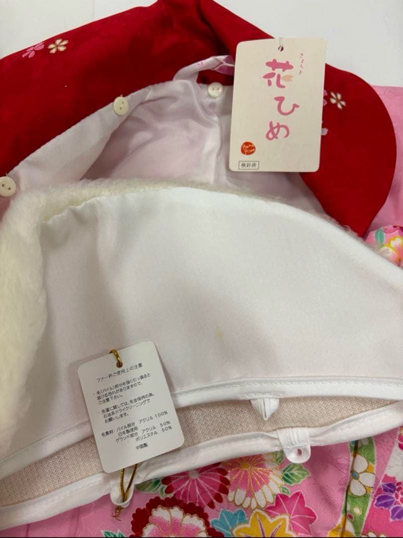 七五三　女の子　はなひめ　水色着物　カラフル　桜　熨斗目　狛犬　新品