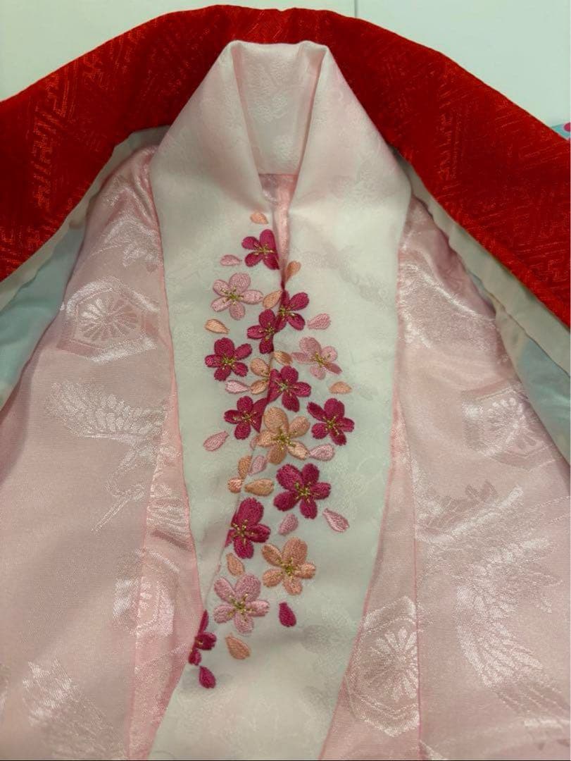 七五三　女の子　はなひめ　水色着物　カラフル　桜　熨斗目　狛犬　新品