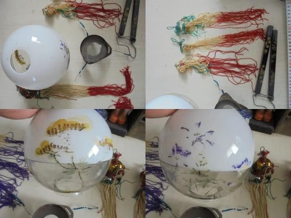 AKa6448　硝子掛燈籠　大正ロマン　ガラス　灯籠　灯篭