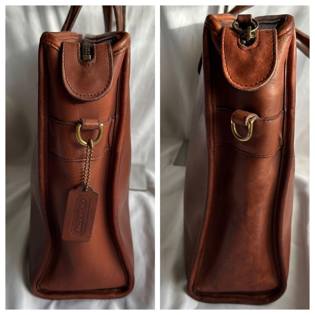 【希少】80s USA製 オールドコーチ レザー ビジネスバッグ 2way 茶