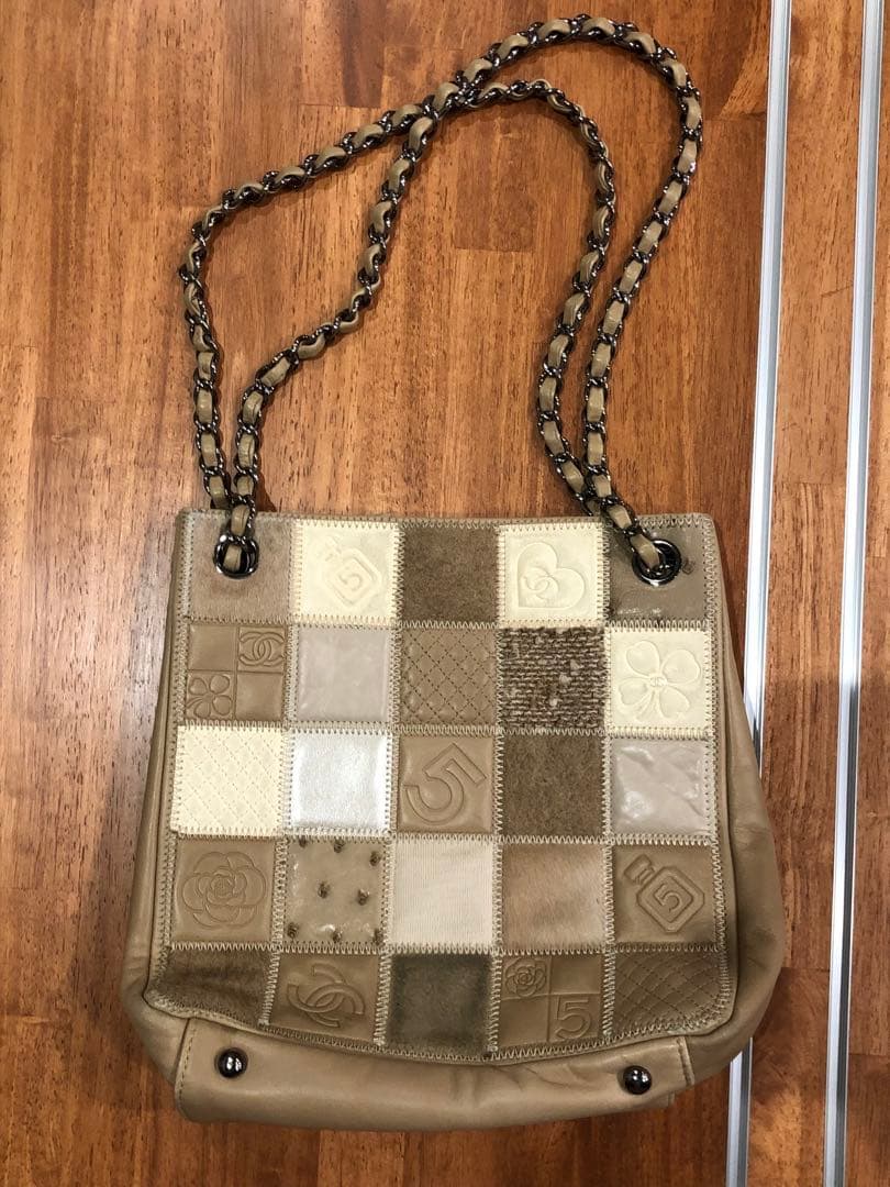 シャネル　パッチワーク　チェーンショルダーバッグ