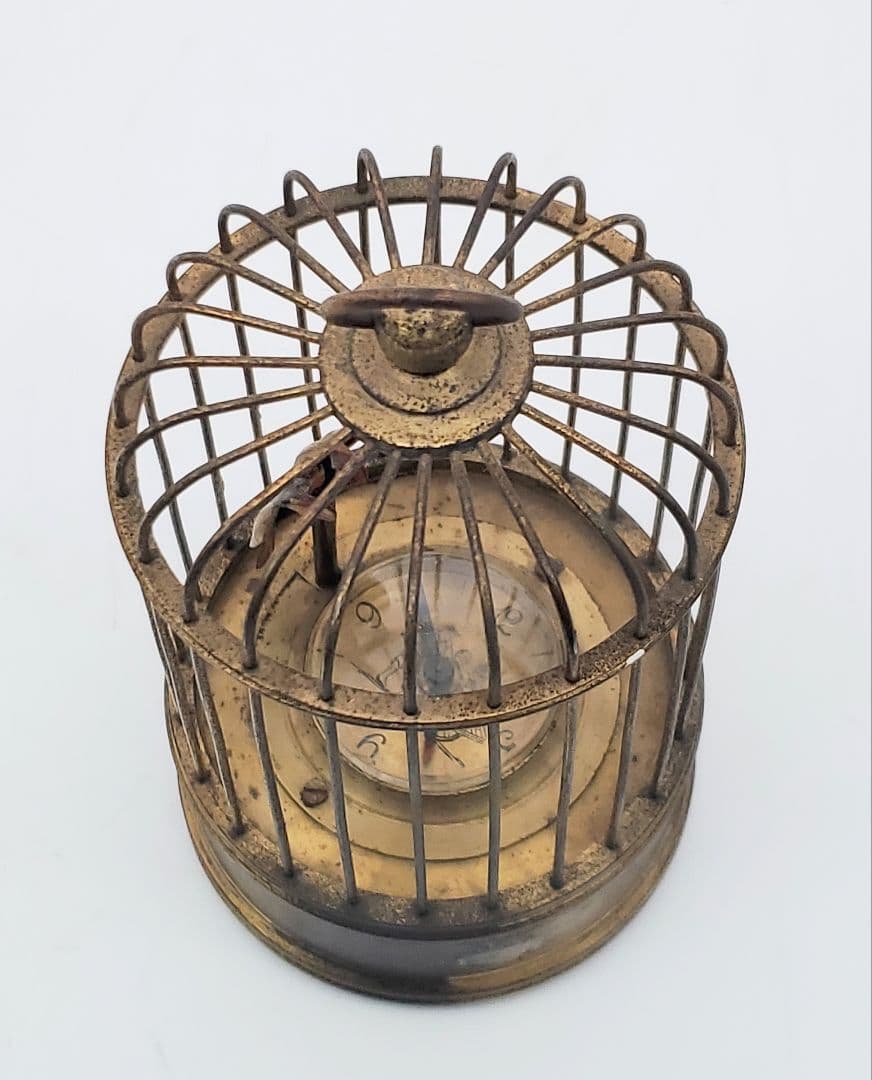 レトロ　鳥籠　置時計　目覚まし時計　稼働 ヴィンテージ　アンティーク