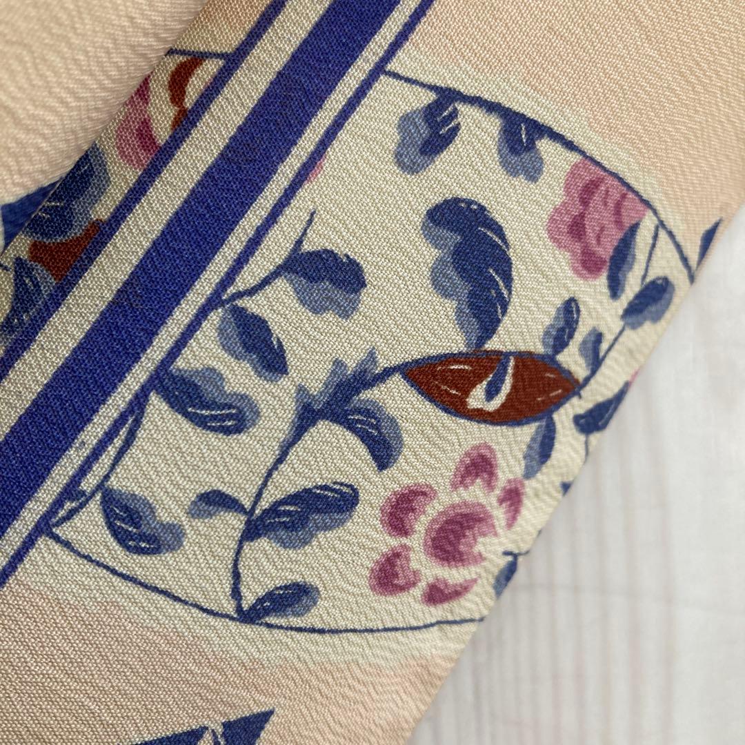 イハナ アンティーク京袋帯・昼夜帯　レトロな花模様　花唐草グ正絹　N-26