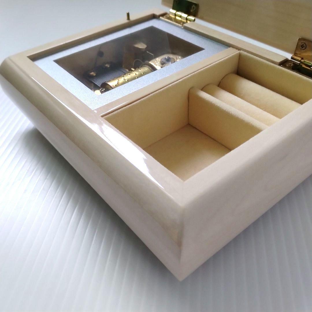 オルゴール ジュエリーボックス アクセサリーケース 木製 メイプル ホワイト