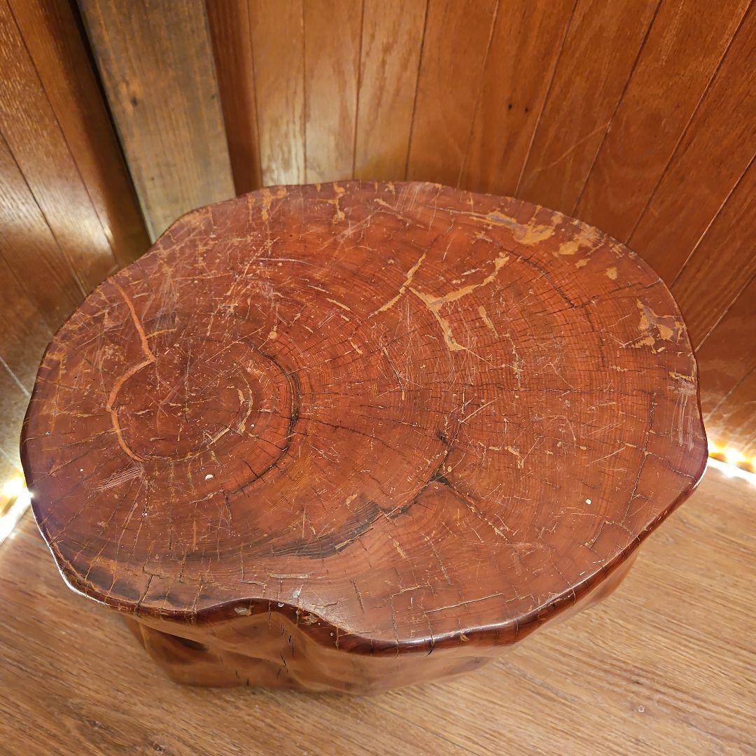 世界遺産 鹿児島 屋久杉 漆塗り 天然木 スツール 丸太椅子