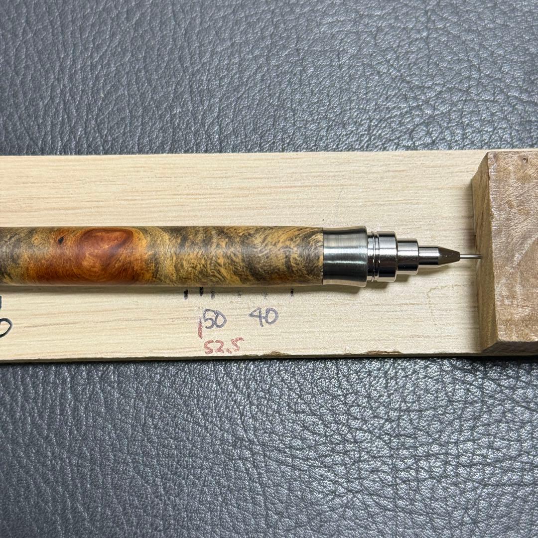 97花梨瘤源平柄　木製シャーペン　最強低重心R ステンレス