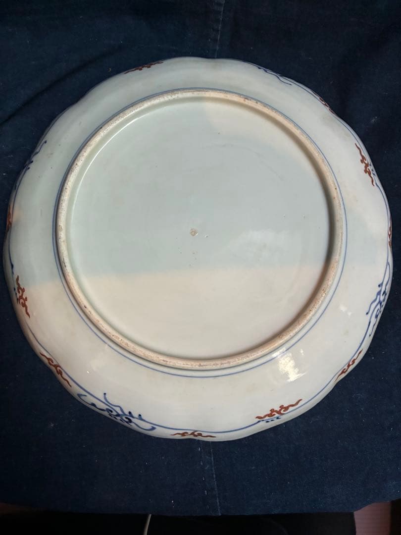古伊万里　色絵金彩　大皿　直径31センチ×高さ4.9センチ　江戸後期